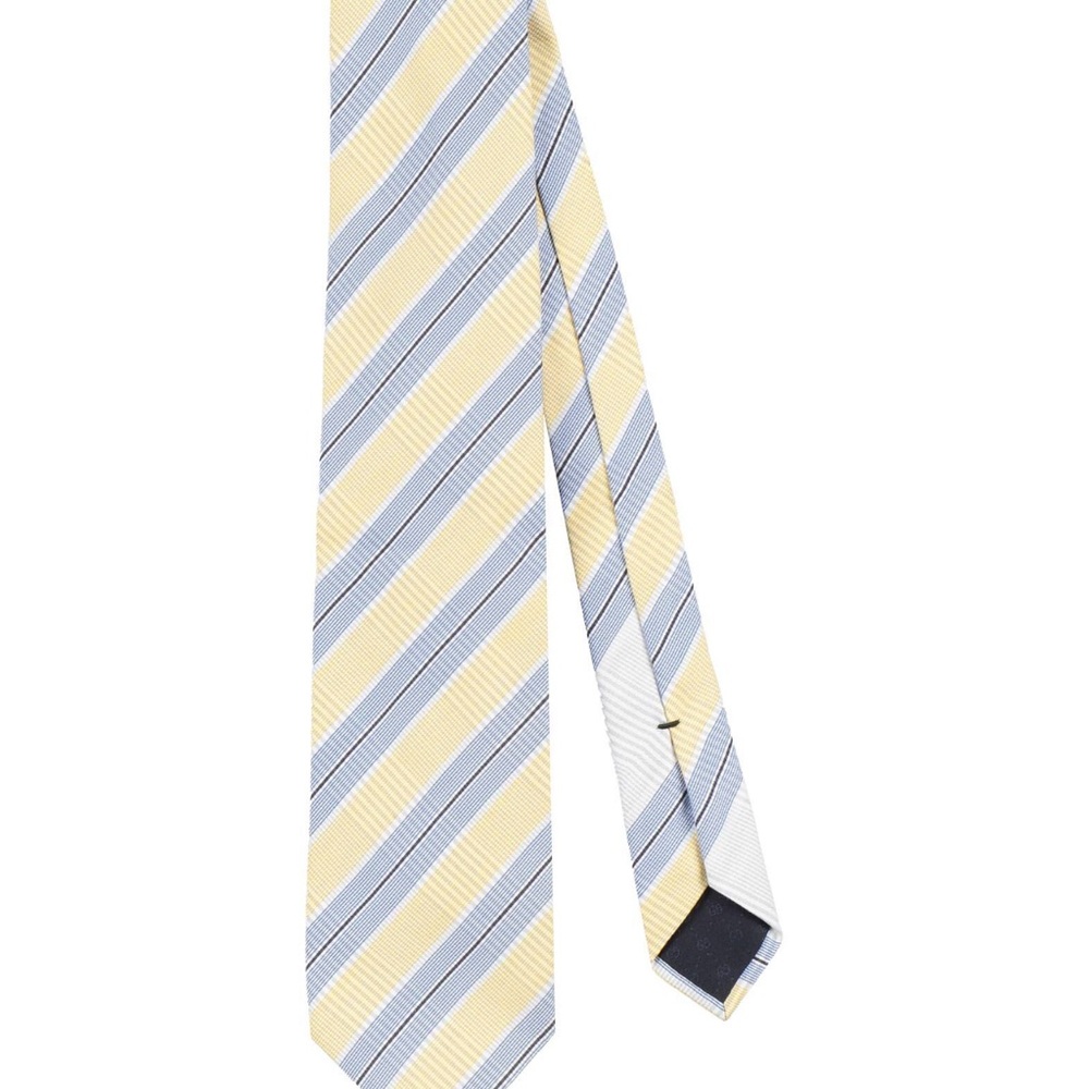 Yellow and Blue Striped Men's Tie
